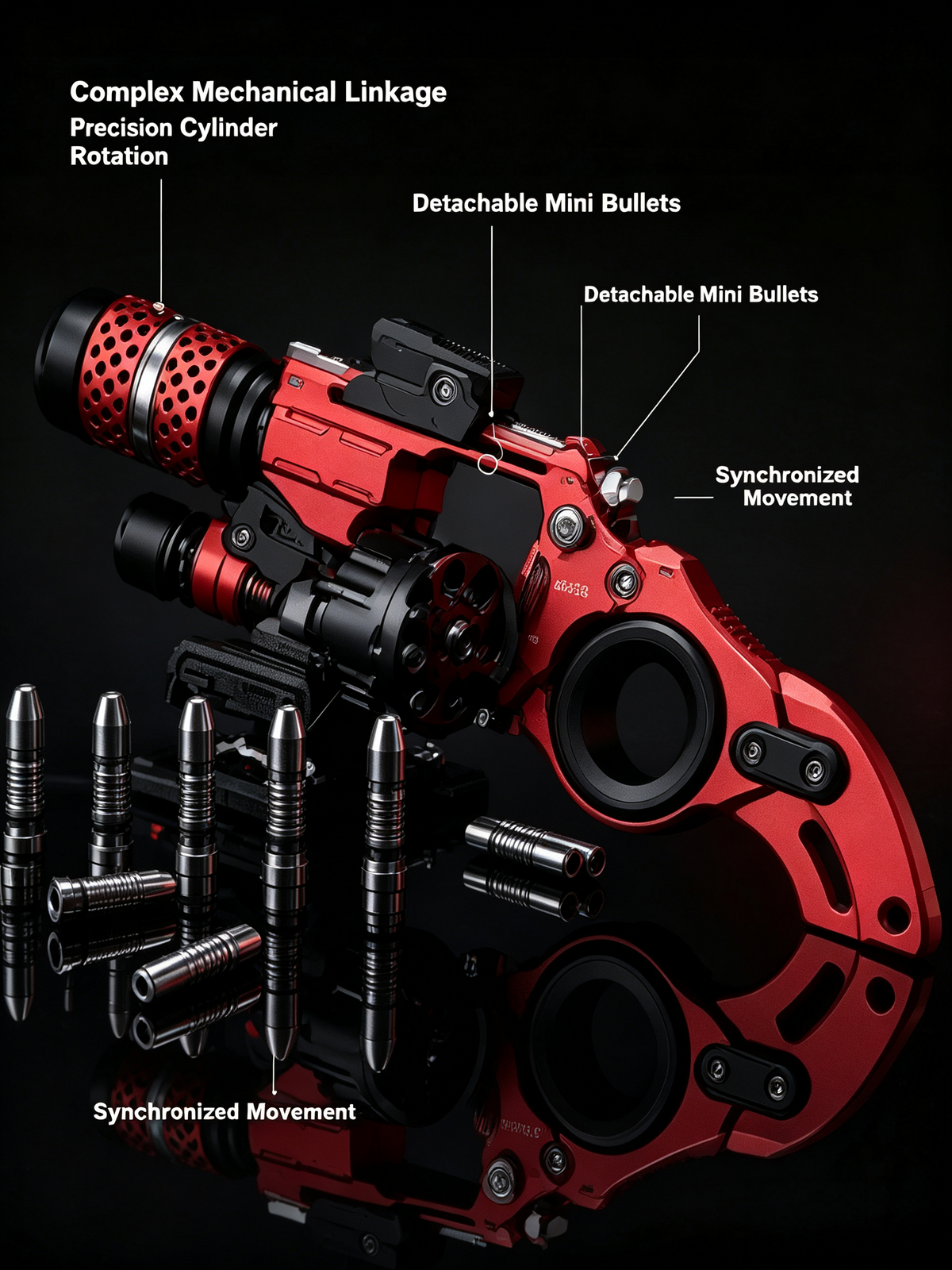 Mechanical Revolver EDC Fidget Toy | CNC Alloy Collector‑Grade Metal Stress Relief Spinner