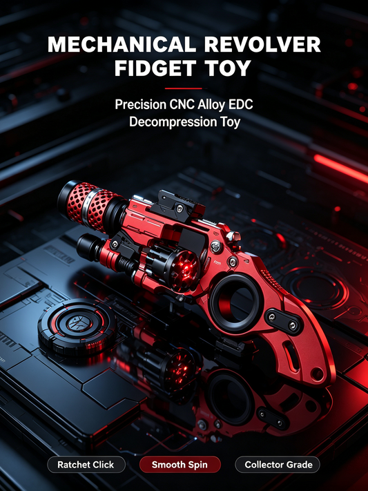 Mechanical Revolver EDC Fidget Toy | CNC Alloy Collector‑Grade Metal Stress Relief Spinner
